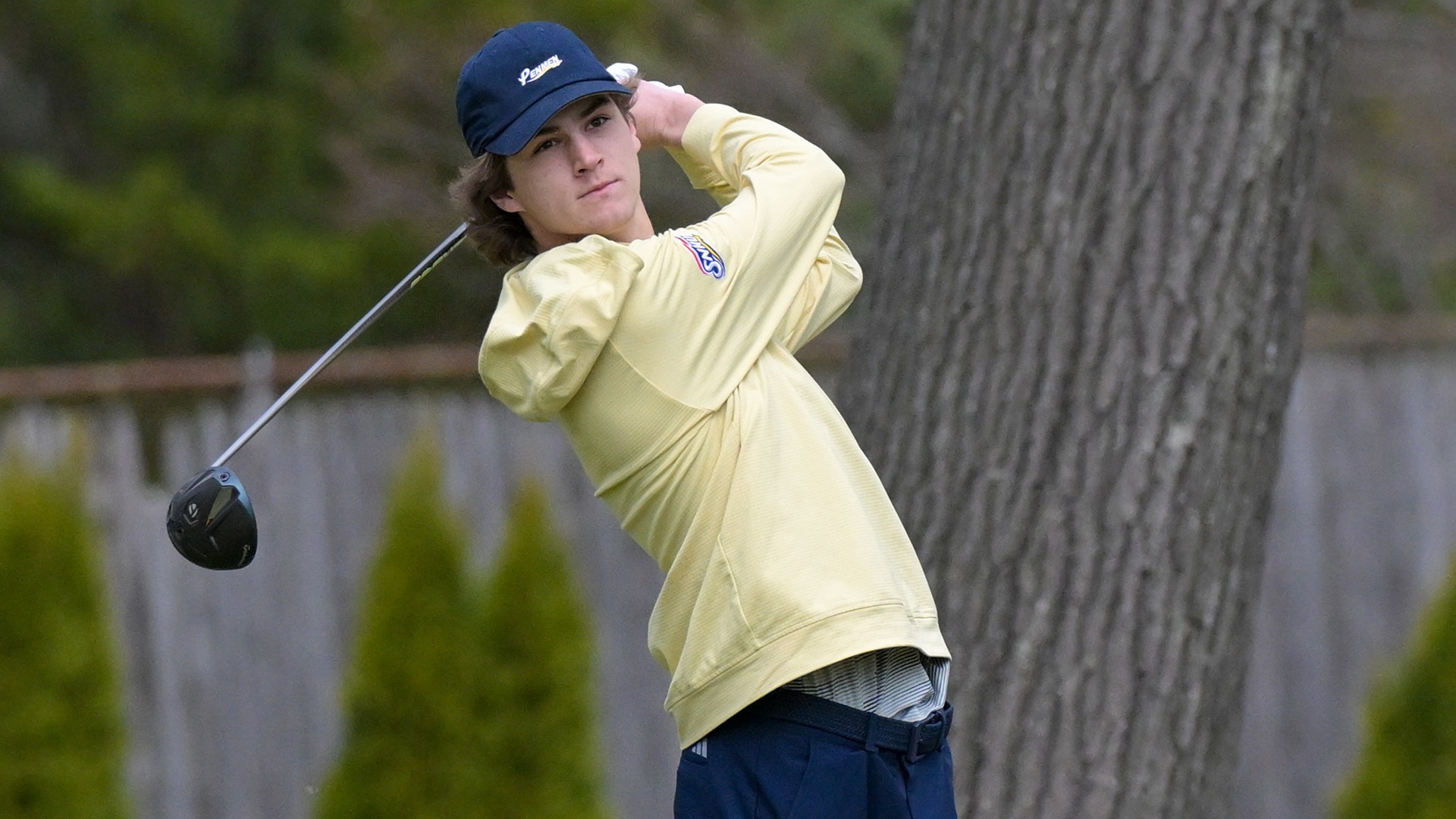 Gavin Richardson watching his tee shot
