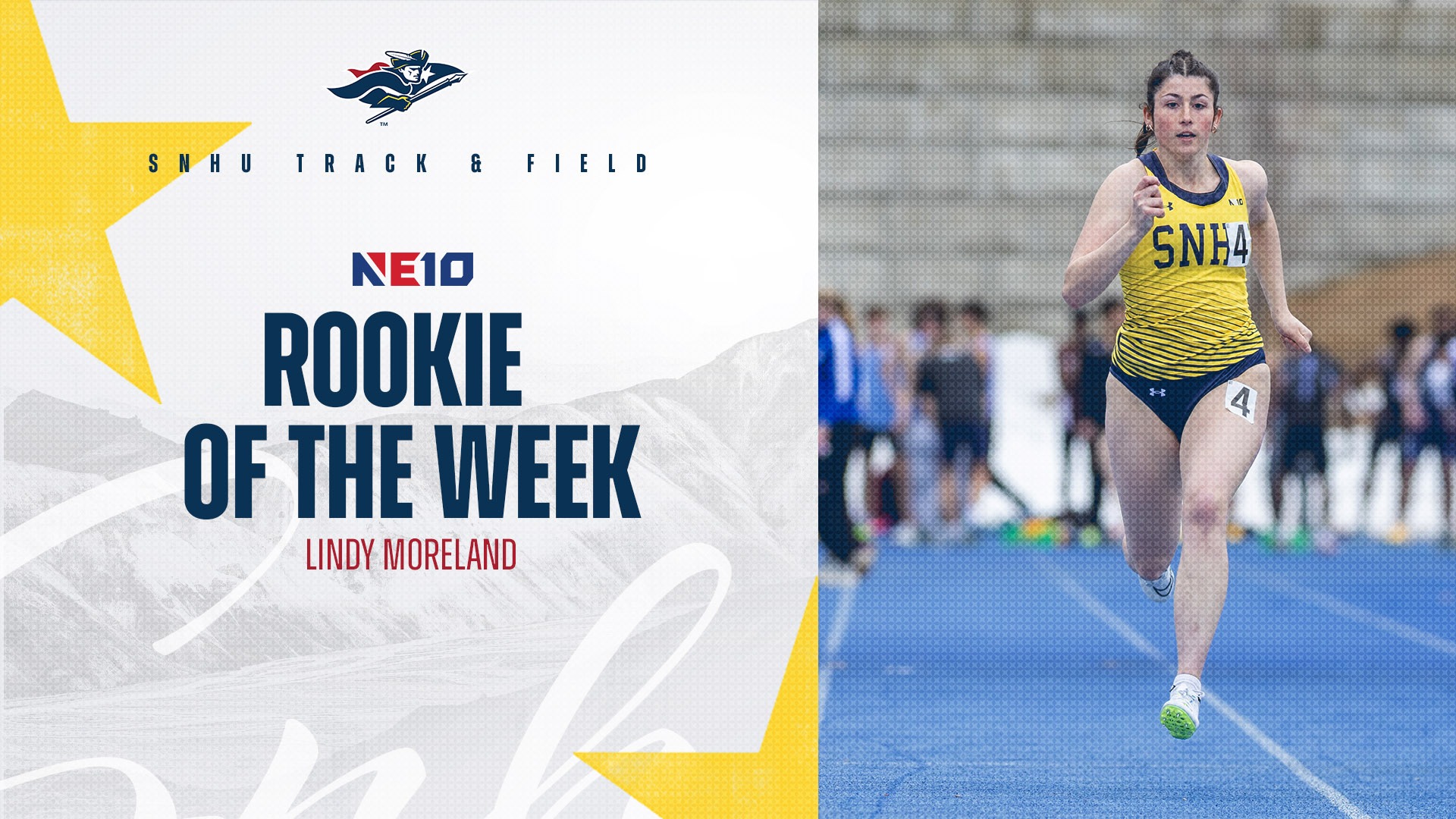Lindy Moreland of Track & Field named NE10 Track & Field Rookie of the Week