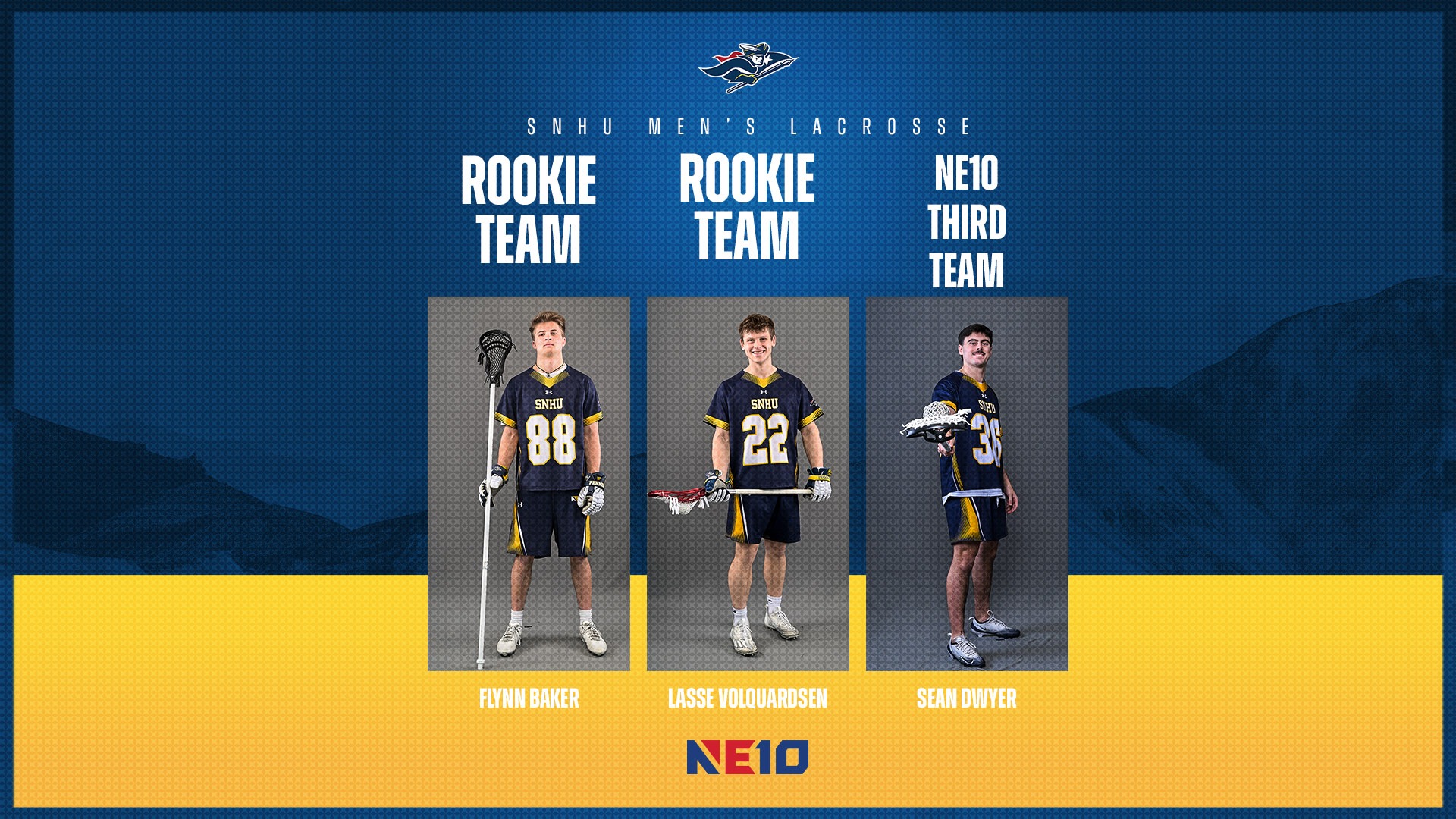 Men's Lacrosse All-Conference Honors for Dwyer, Volquardsen, and Baker