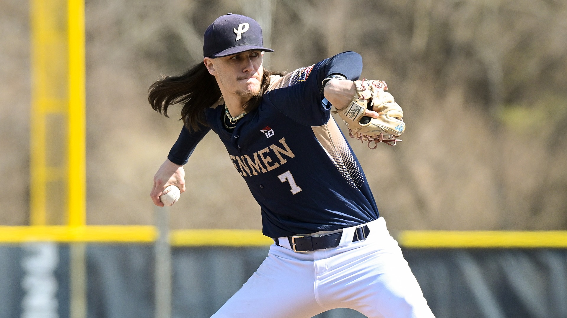 Jake Lapham delivering a pitch