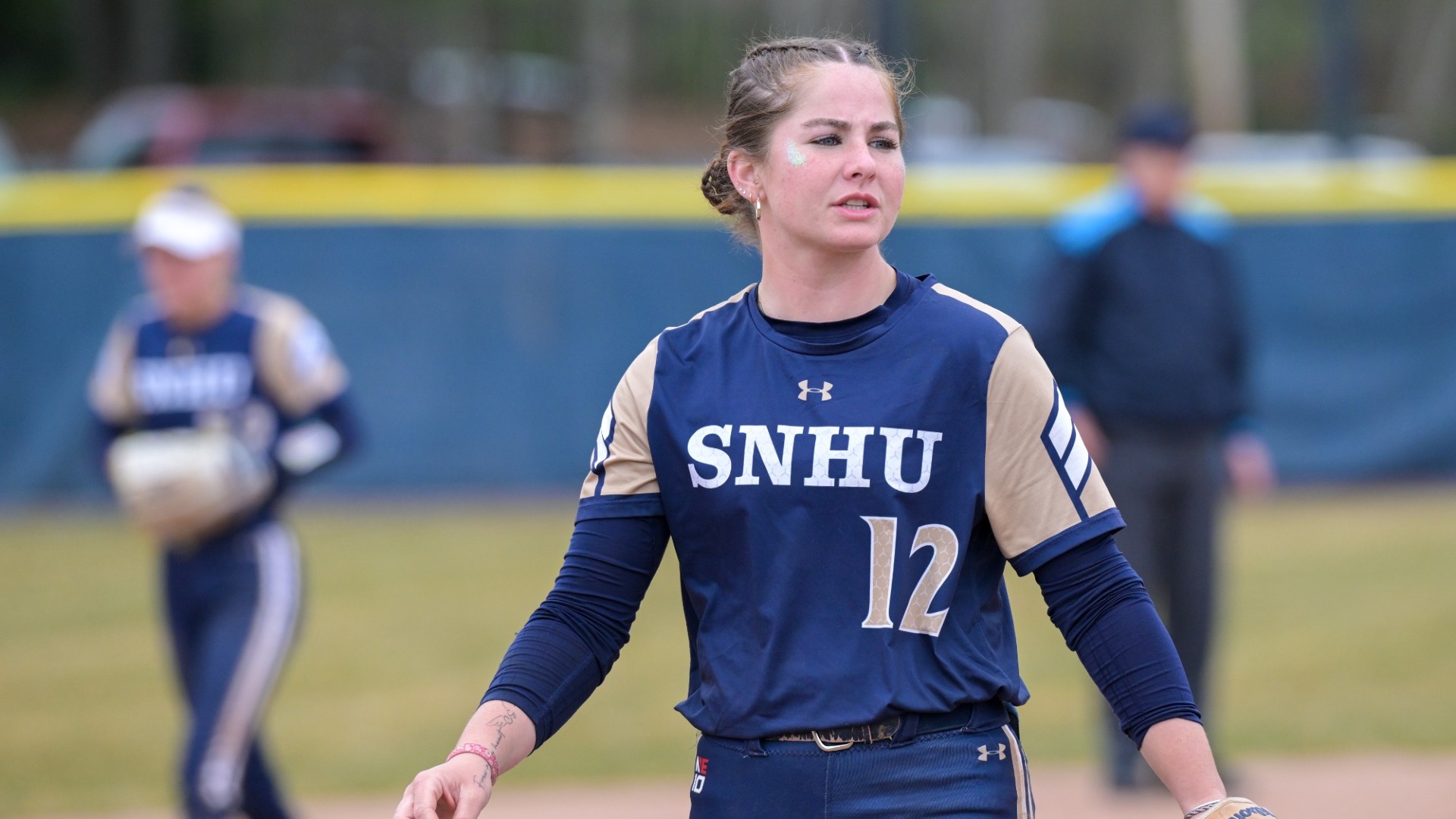 Kaysie DeMoura is pictured for SNHU softball