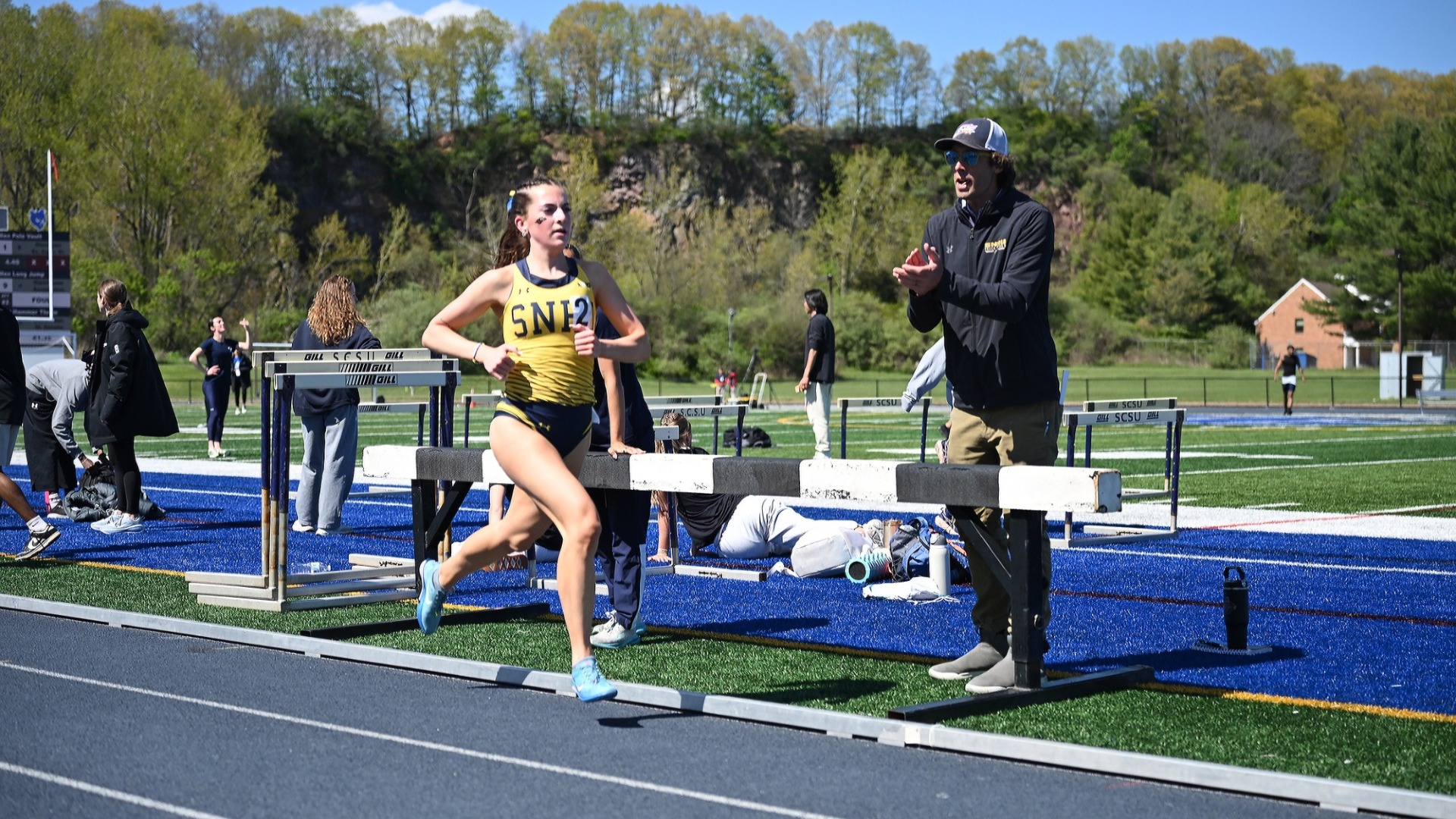 Corrina Obernesser finishing up her 1500m at the NE10 Outdoor 