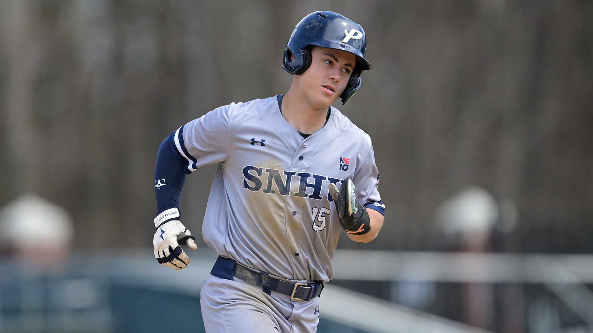 Marc Cisco jogging back to the dugout after running the bases