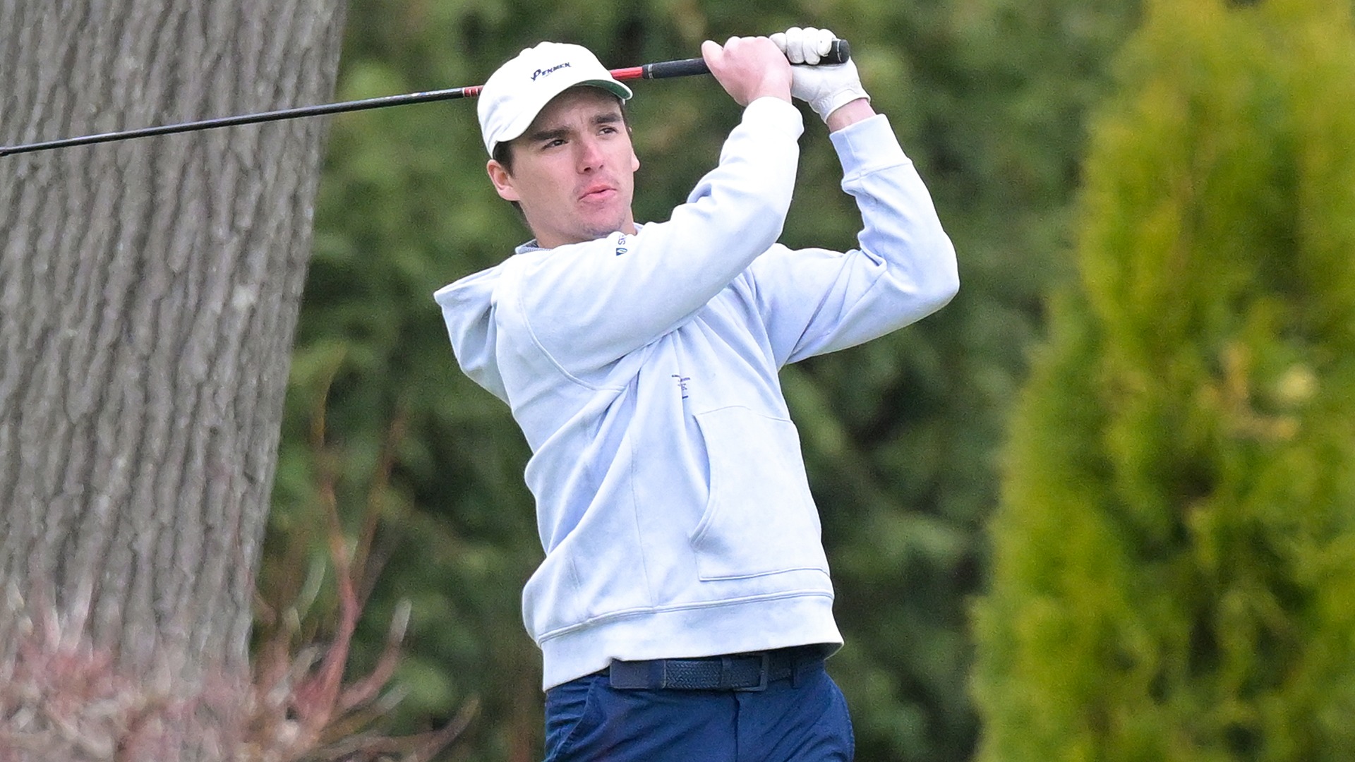 Sam Maurice watching his tee shot