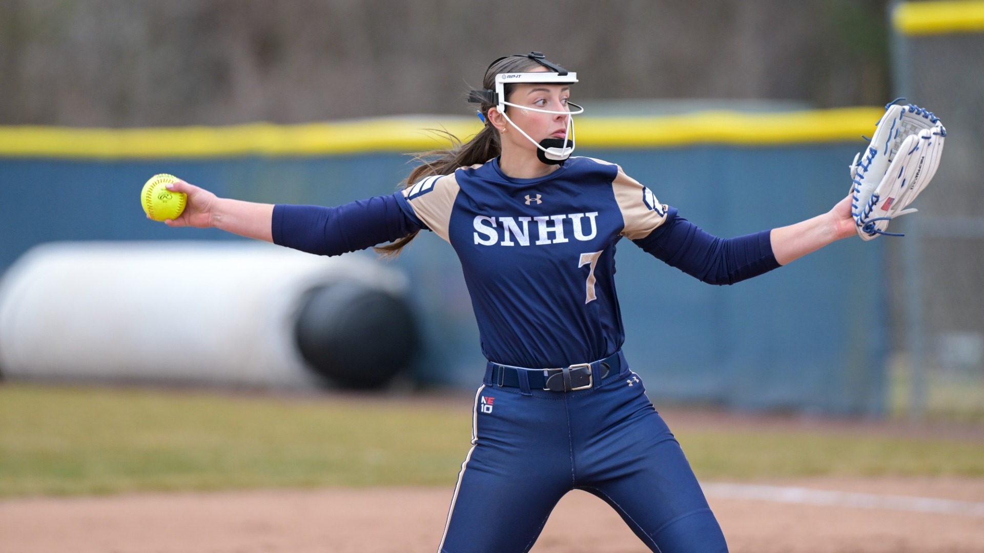 Pitcher Sophie Roussel delivers a pitch