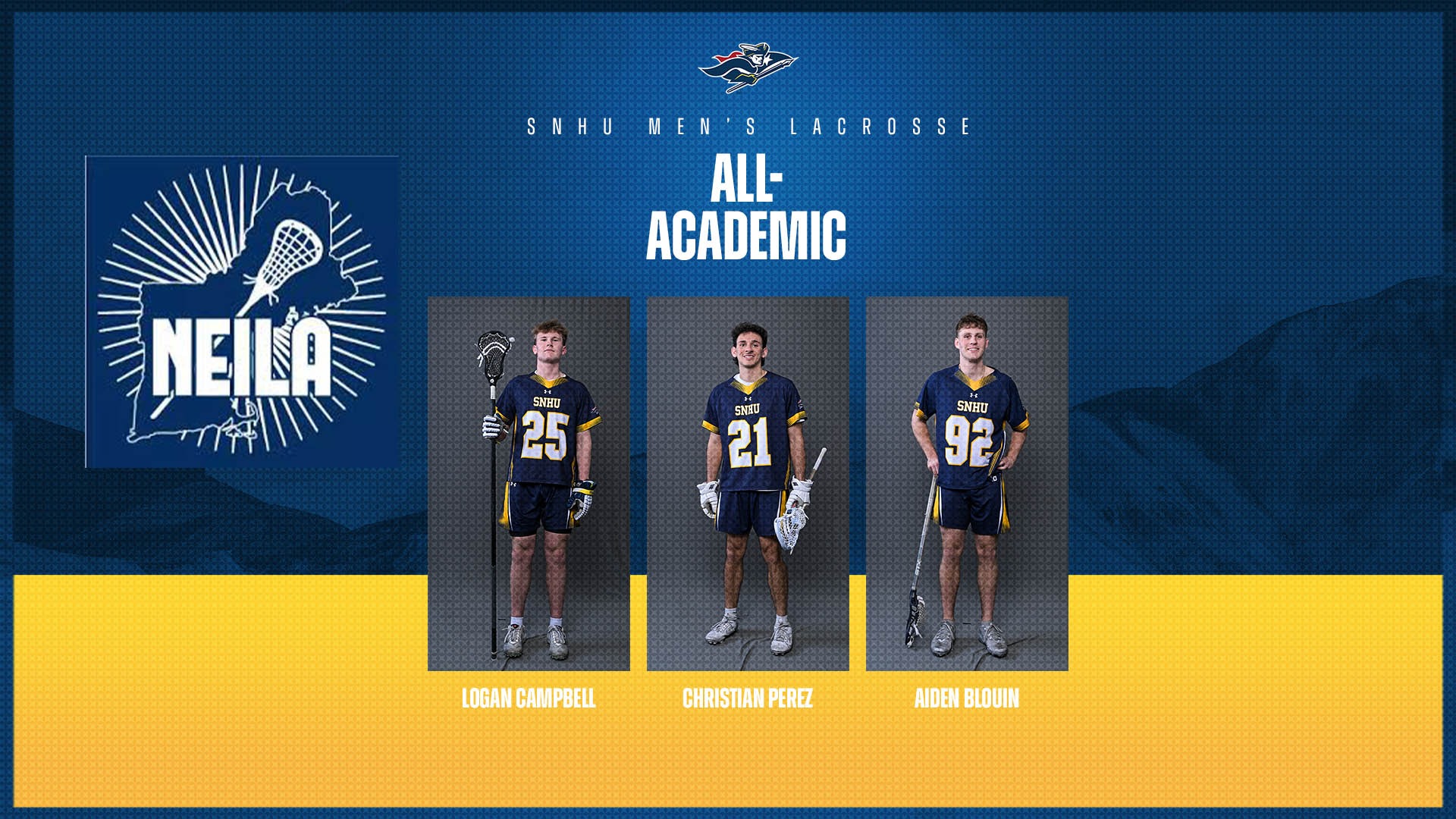 Three From SNHU Men's Lacrosse Named All-Academic