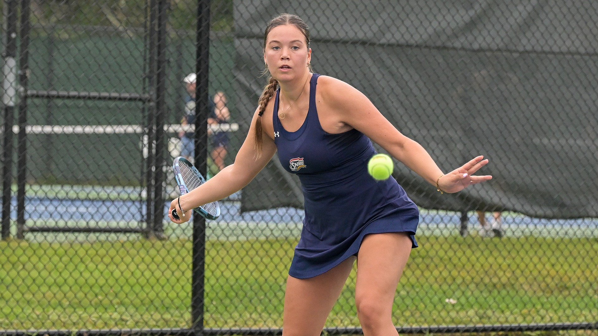 Eyglo Armannsdottir hitting a forehand shot