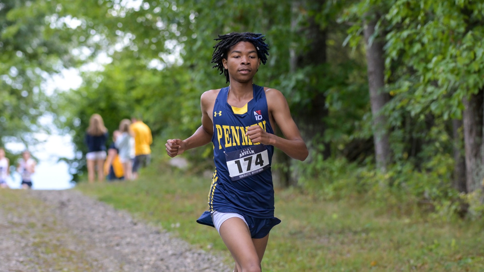 Ross Wallace of Men's Cross Country running a race for SNHU