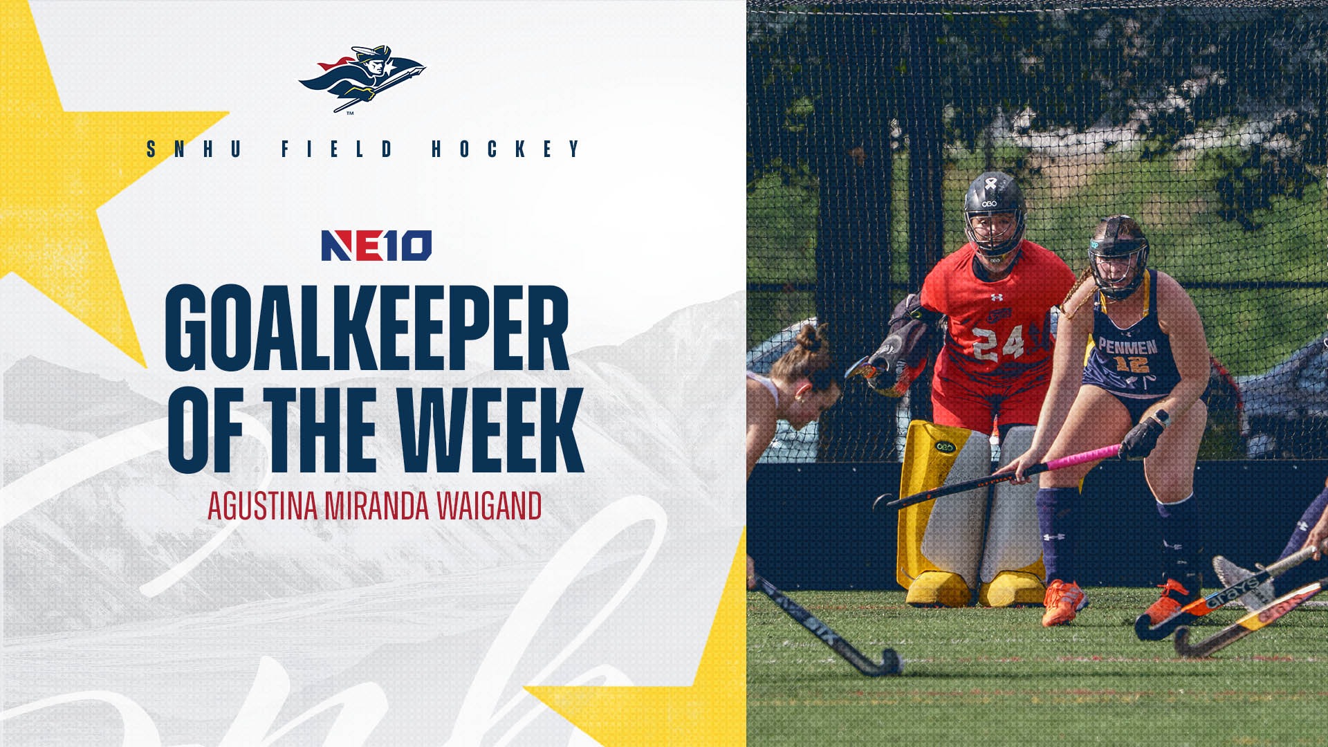 Agustina Miranda Waigand Named NE10 Goalkeeper of the Week