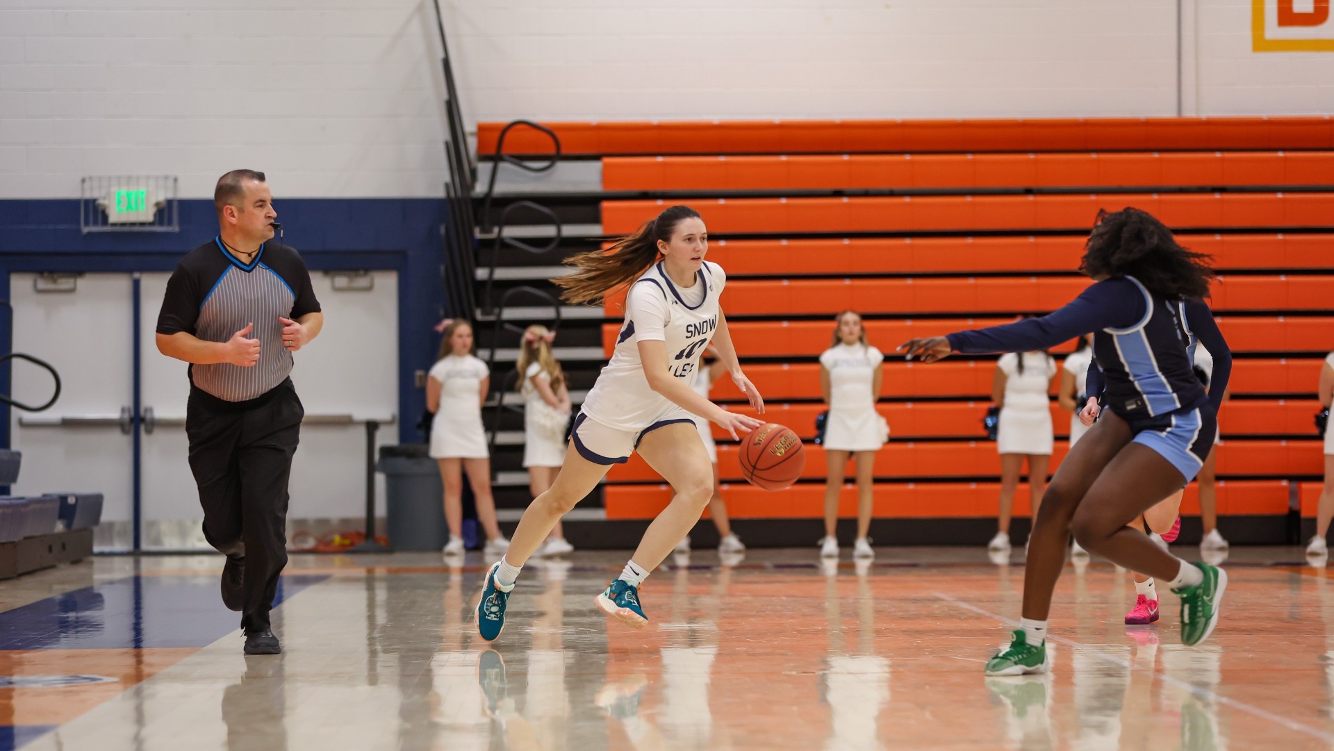 Megan Johnson Bringing the ball up the court