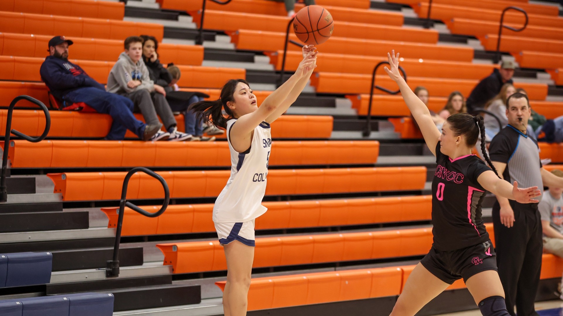 Sara Aoki pulling up for three against CNCC