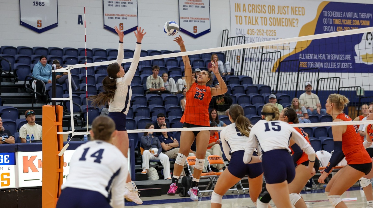Vaea hitting the ball