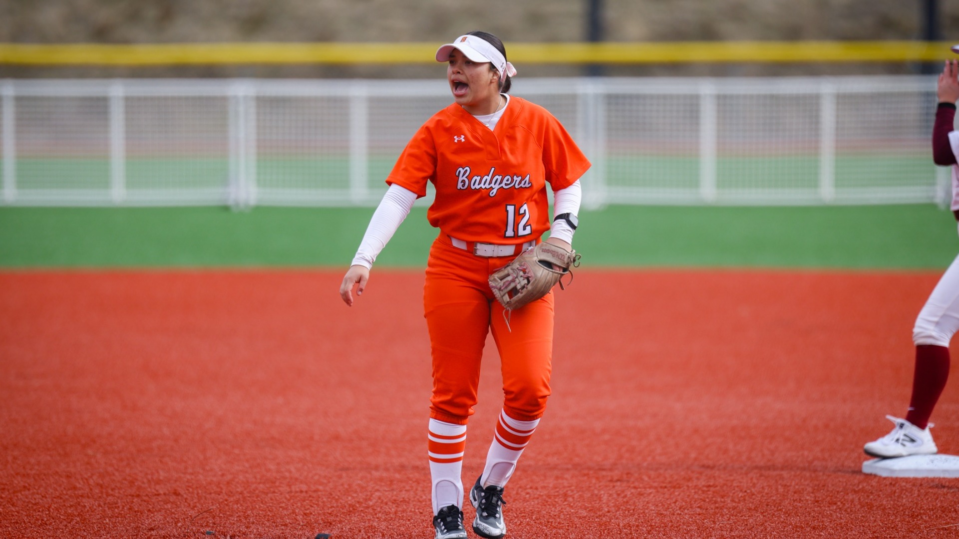 Chely Deleon after catching a pop fly