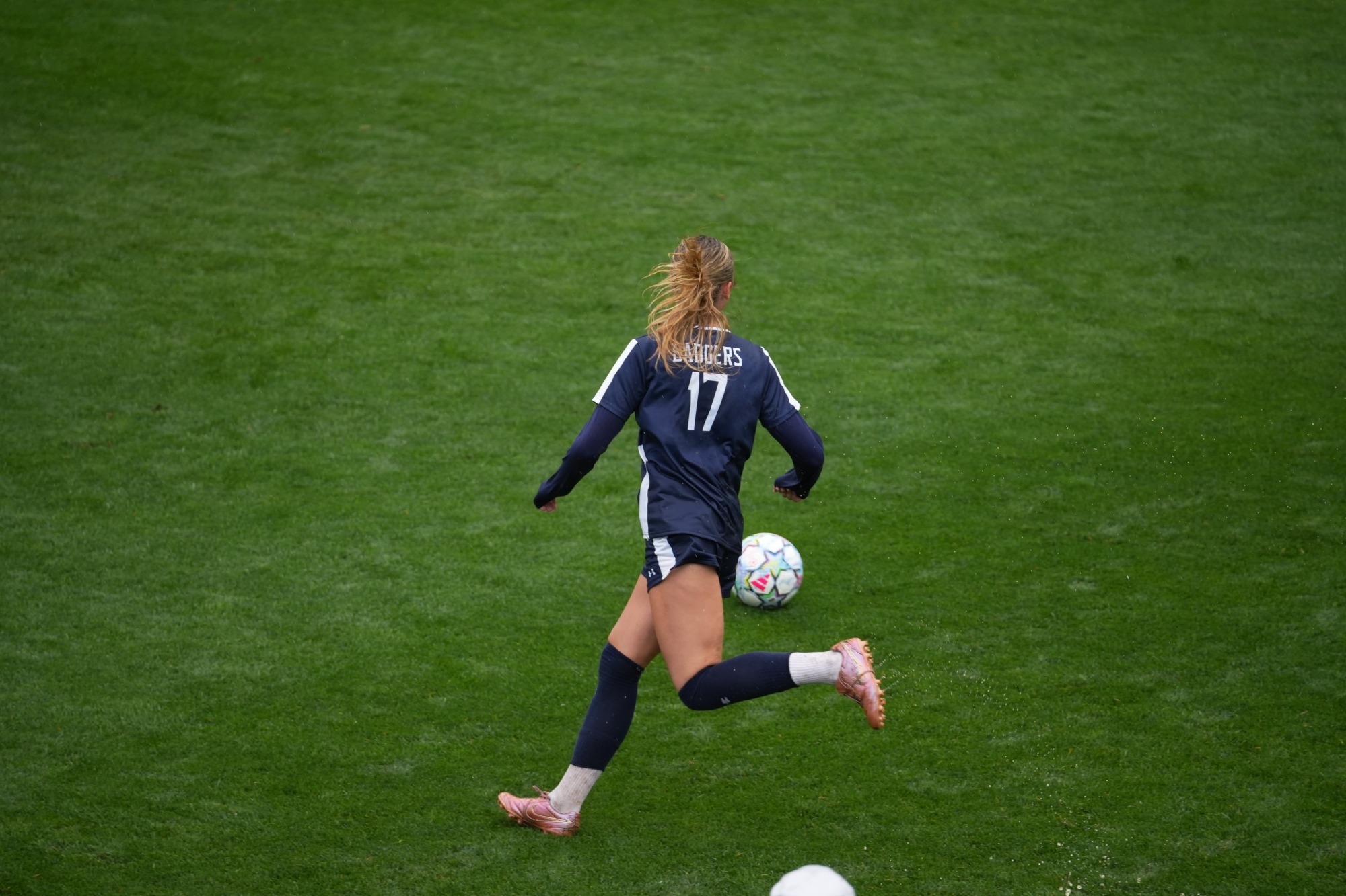 Number 17 advancing with the ball