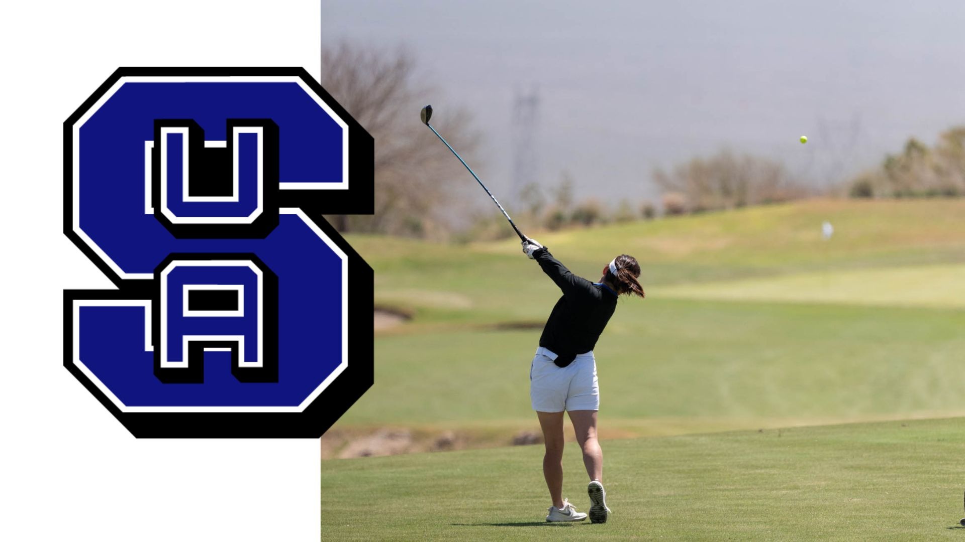 Hina Teeing off at a hole on the golf course