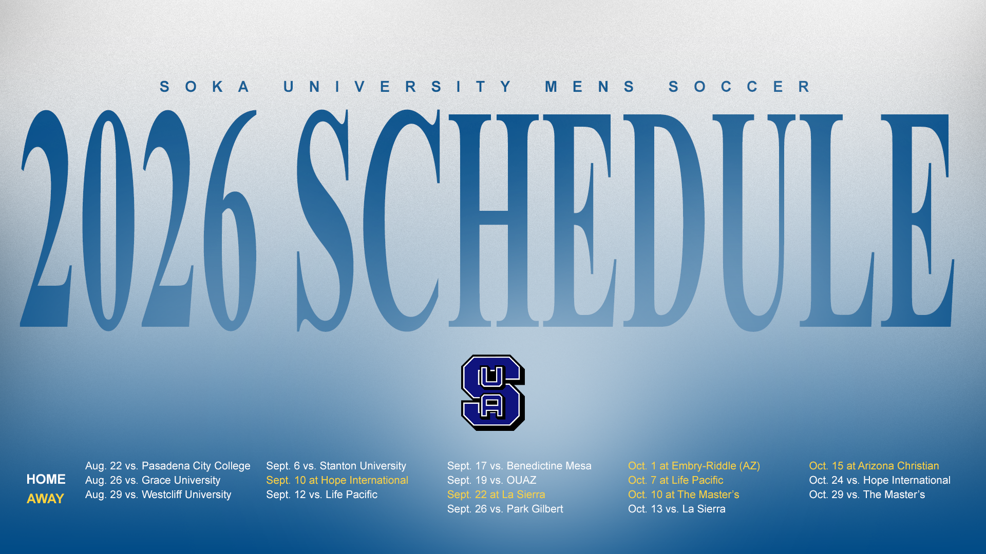 Msoc 2026 Schedule