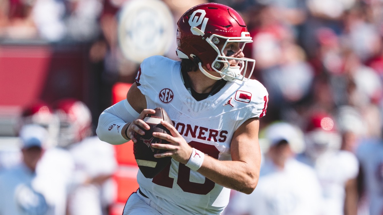 Oklahoma quarterback John Mateer featured in the Sooners' official 2026 game primer before playing Michigan