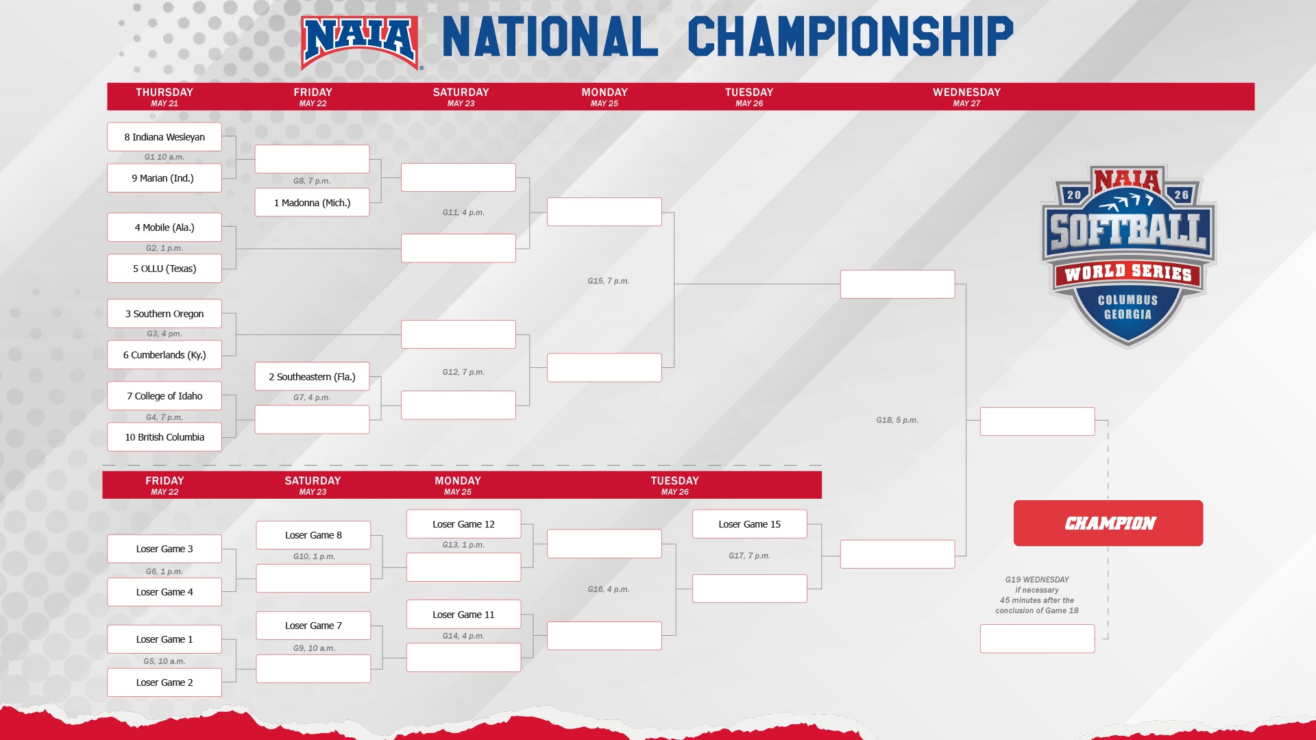 2026 world series bracket