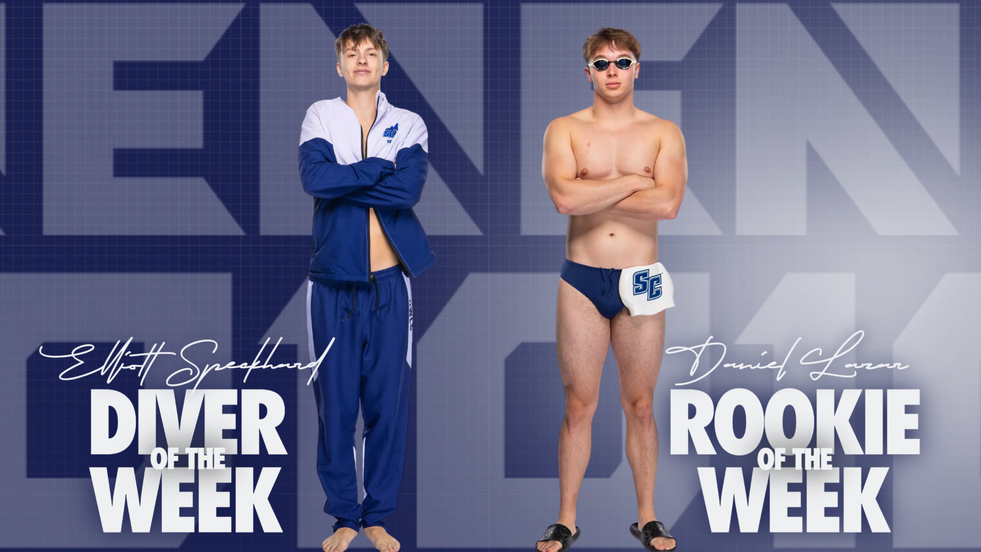 Men's Swimming and Diving Awards Graphic Lazar and Speckhard