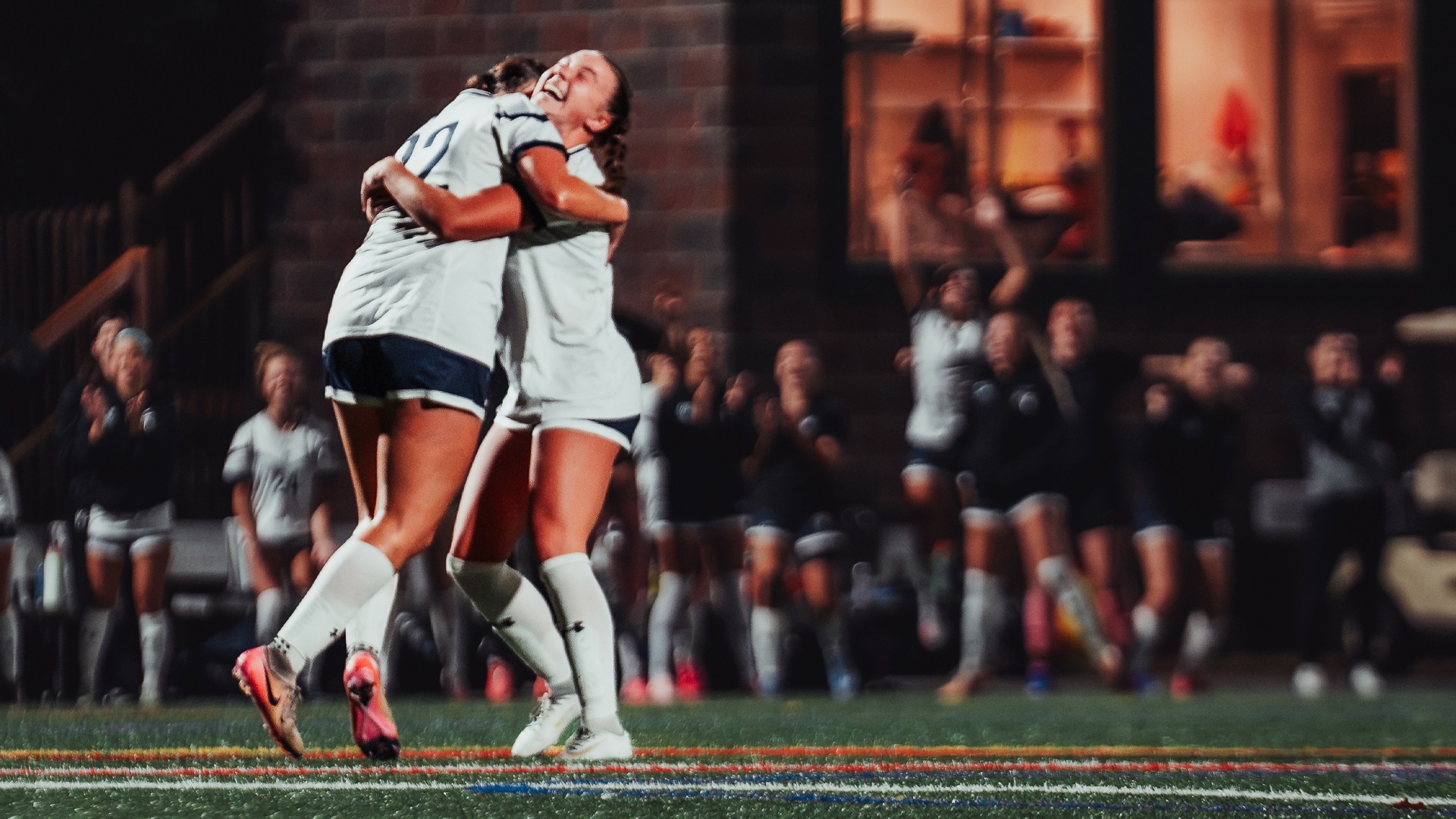Kate Hester Celebrates Goal with Taryn Curry