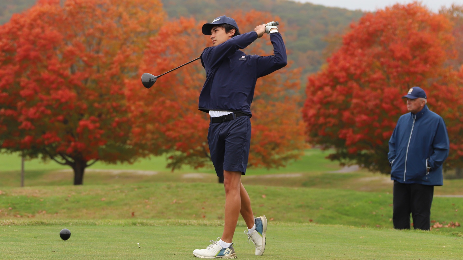 SJ Welch After a Drive at the 2026 LEC Men's Golf Championship