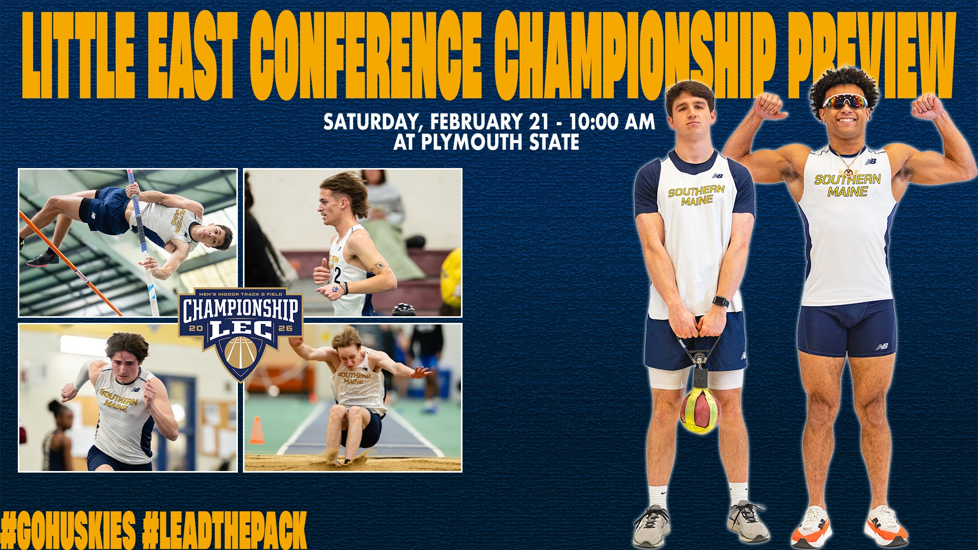 2026 Men's Track LEC Indoor Championship Preview Header