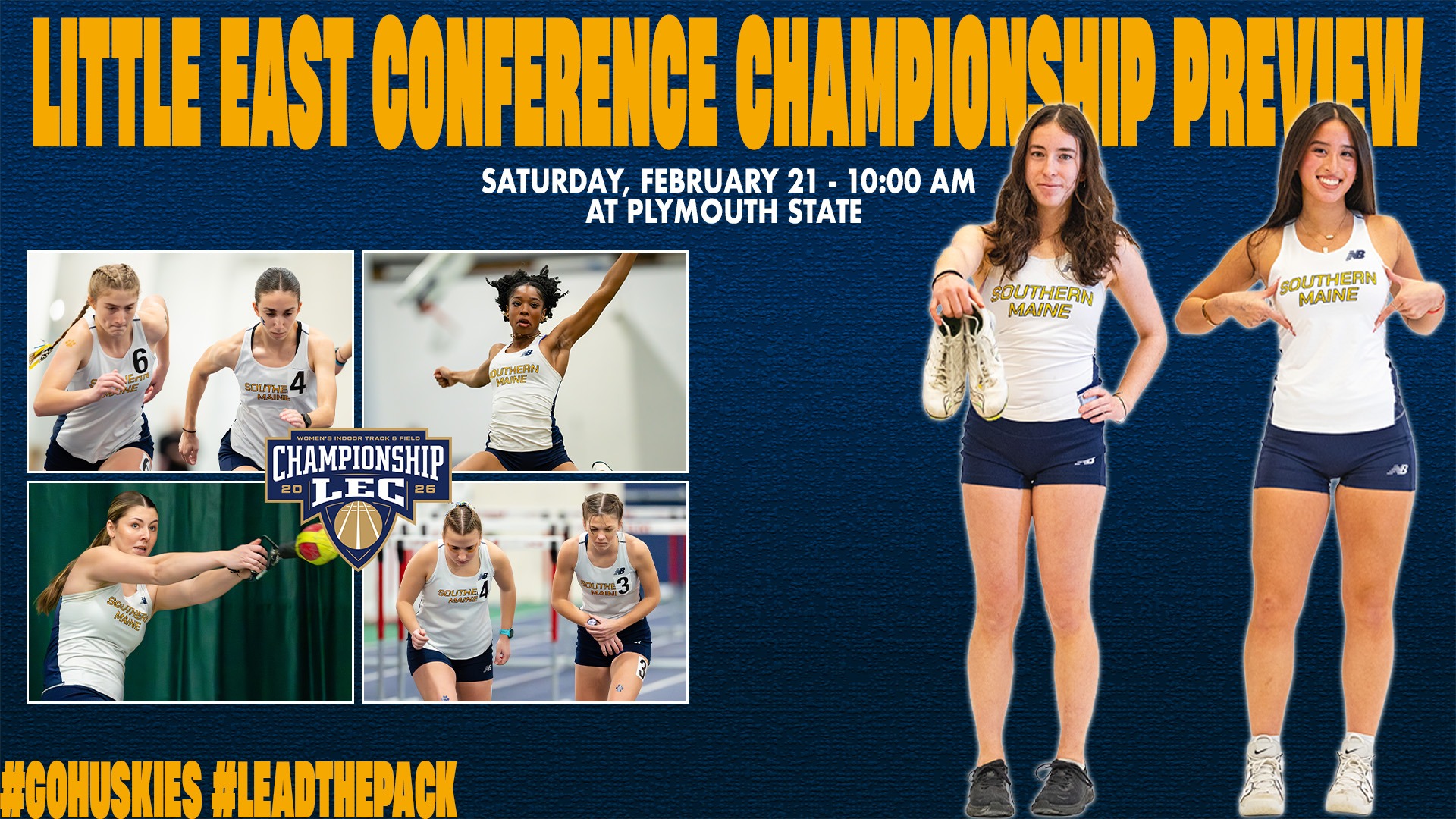 2026 Women's Track LEC Indoor Championship Preview Header