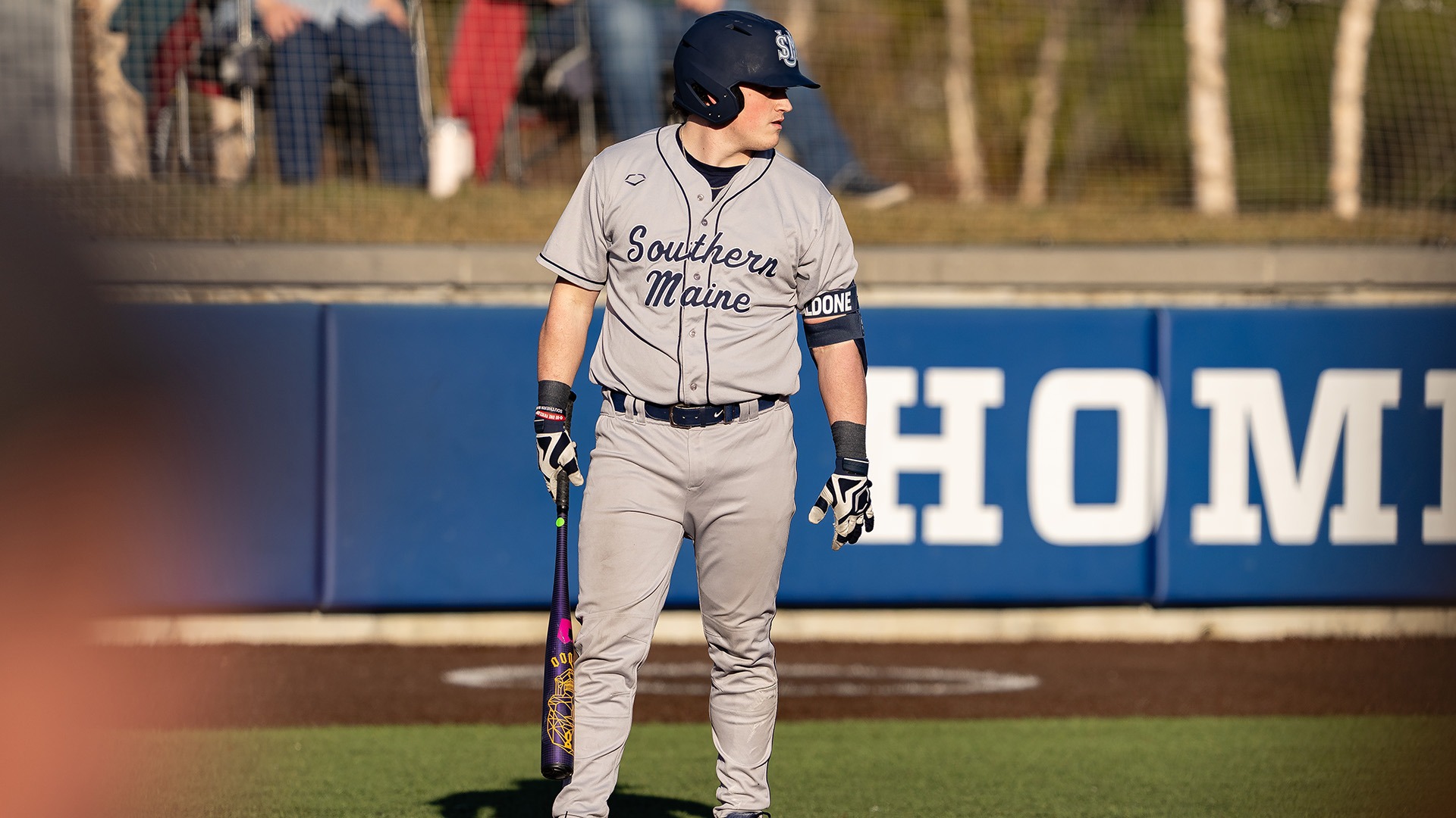 Drew Scialdone batting vs. Colby