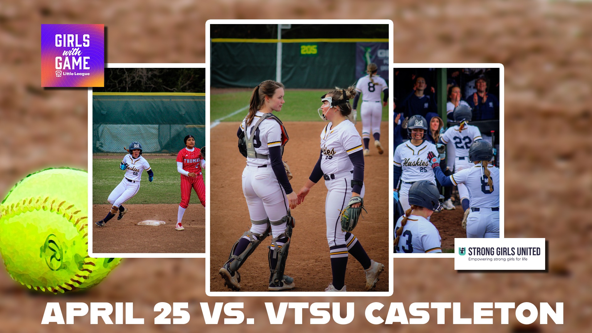 Collage of USM Softball Players in Action 