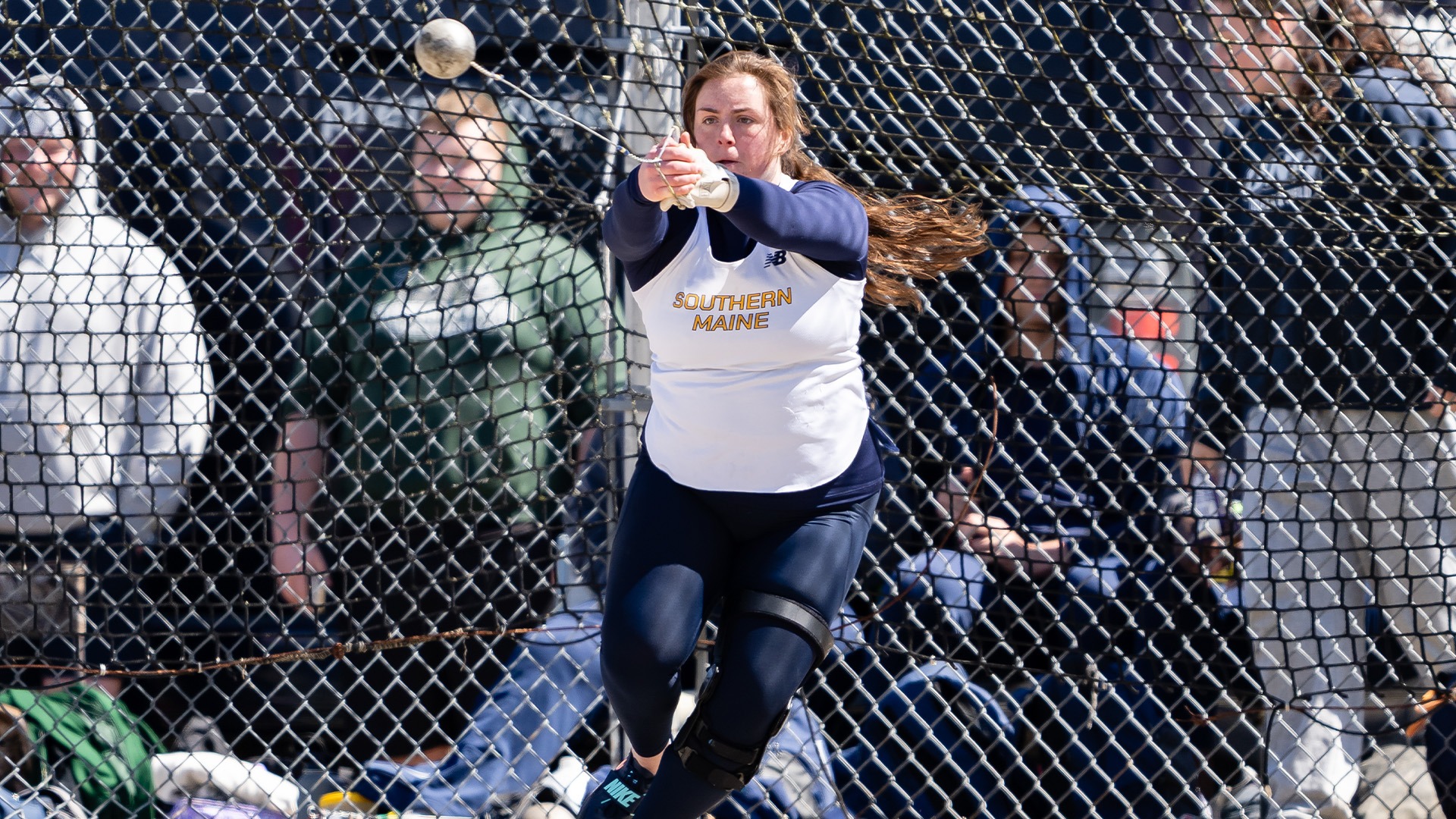 Jaigan Boudreau Throwing the Hammer at UNH Meet