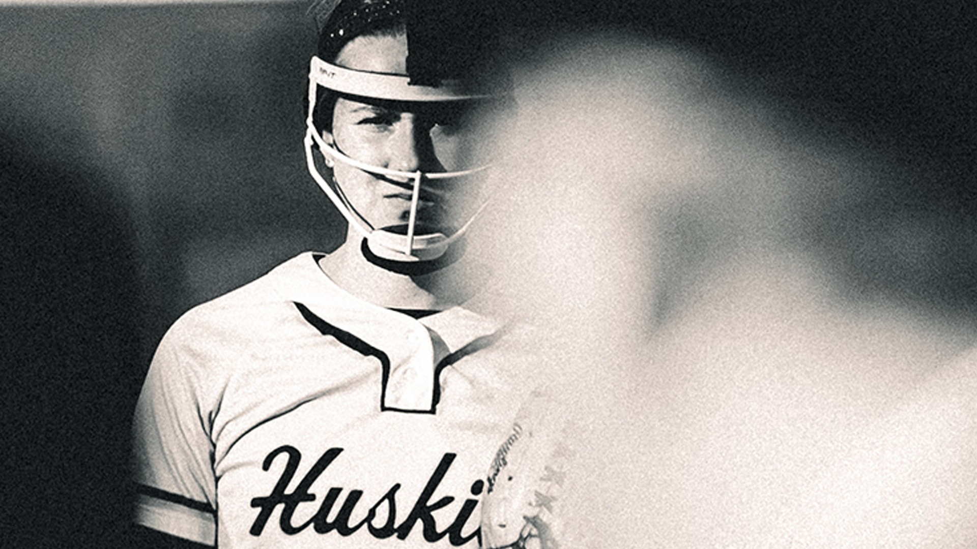 Mackenzie Kingsbury Preparing to Pitch in Grayscale