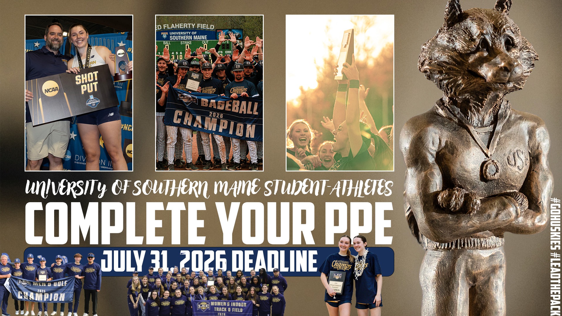 Image urging student athletes to complete their PPE prior to the school year 