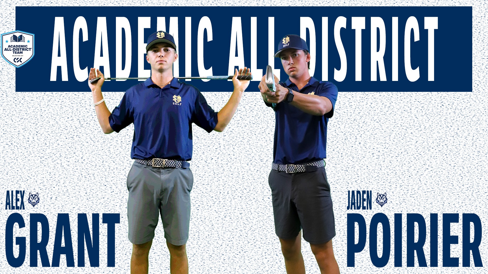 Alex Grant and Jaden Poirier Earn CSC Academic All-District Honors Header