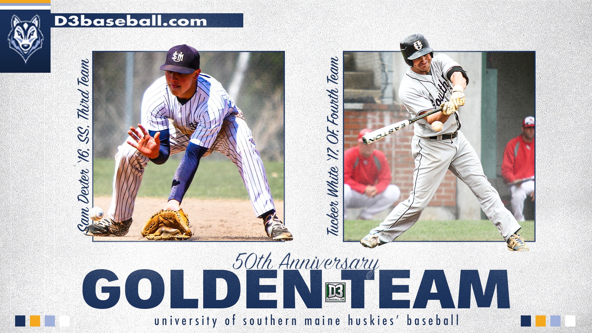 D3baseball 50th Anniversary Team: Action of Sam Dexter & Tucker White