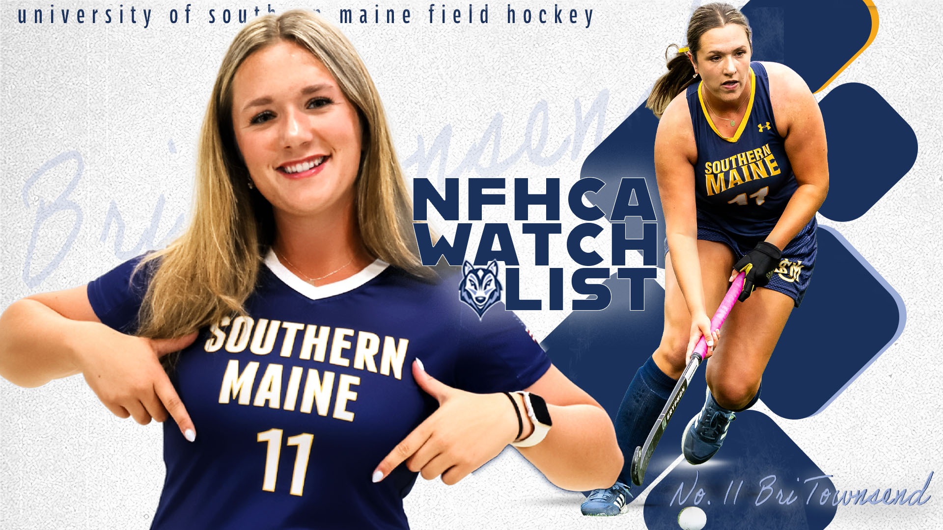 Bri Townsend Named To NFHCA Division III Watch List: Action Shot and Posed Shot of Townsend