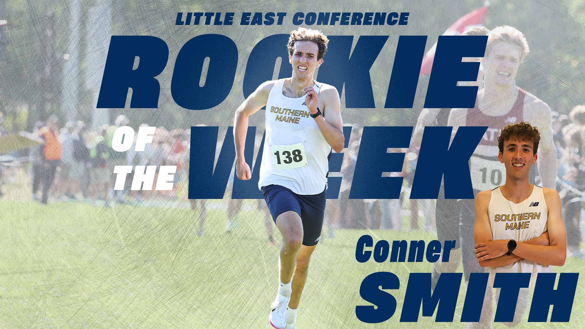 Conner Smith Little East Conference Men's Cross Country Rookie of the Week Graphic