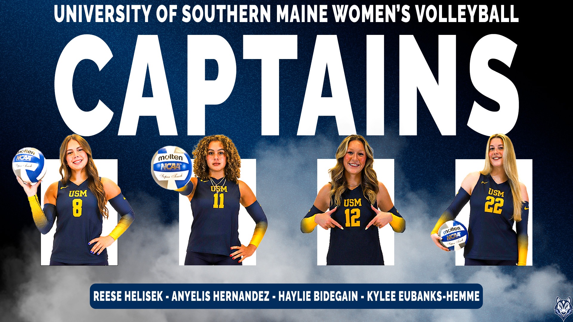 2026 USM Women's Volleyball Captains - Reese Helisek, Anyelis Hernandez, Haylie Bidegain and Kylee Eubanks-Hemme