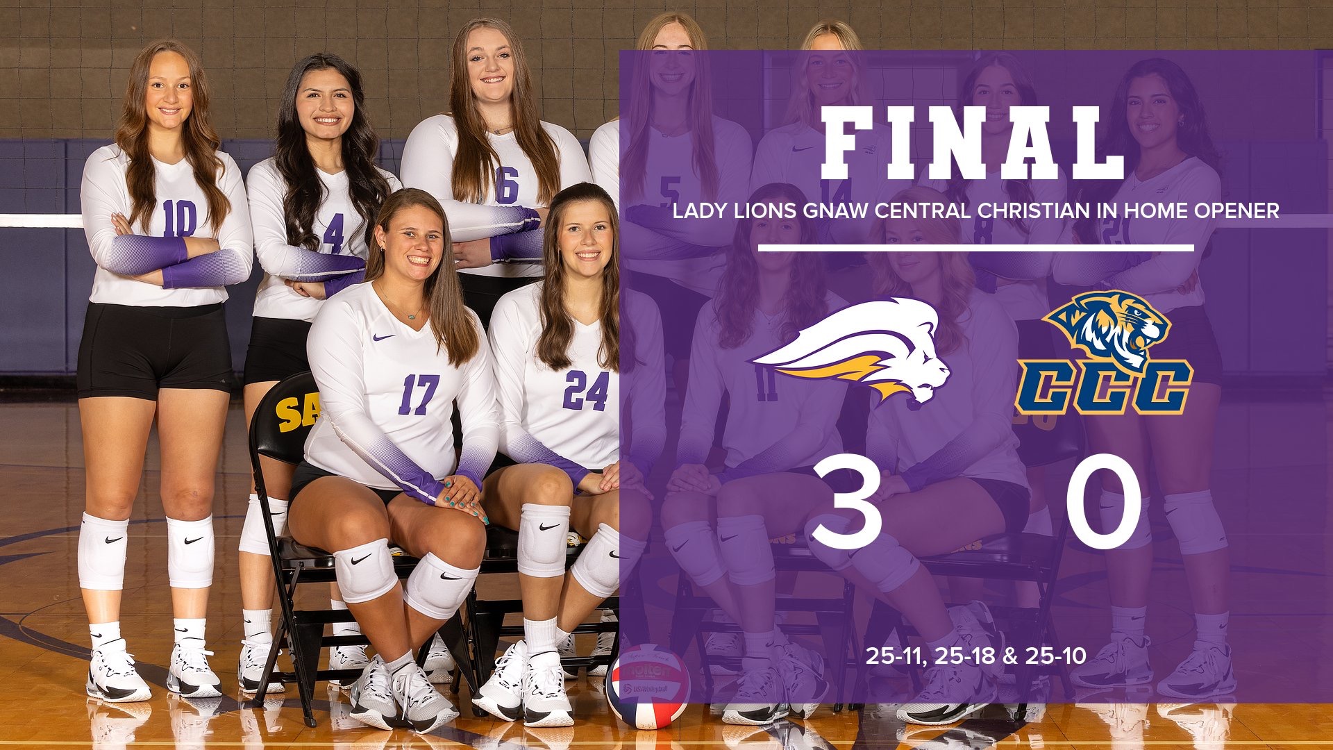 Lady Lions Gnaw Central Christian And Serve Up ThreeSet Victory In