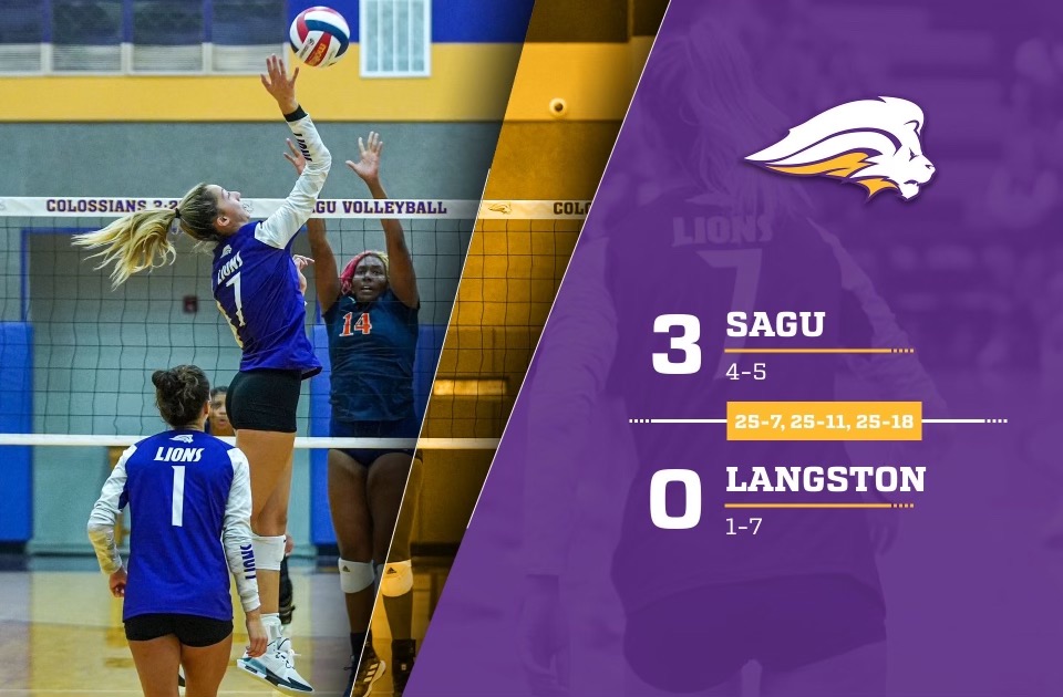 No. 24 SAGU Lady Lions Volleyball Team Dominates Langston in SAC