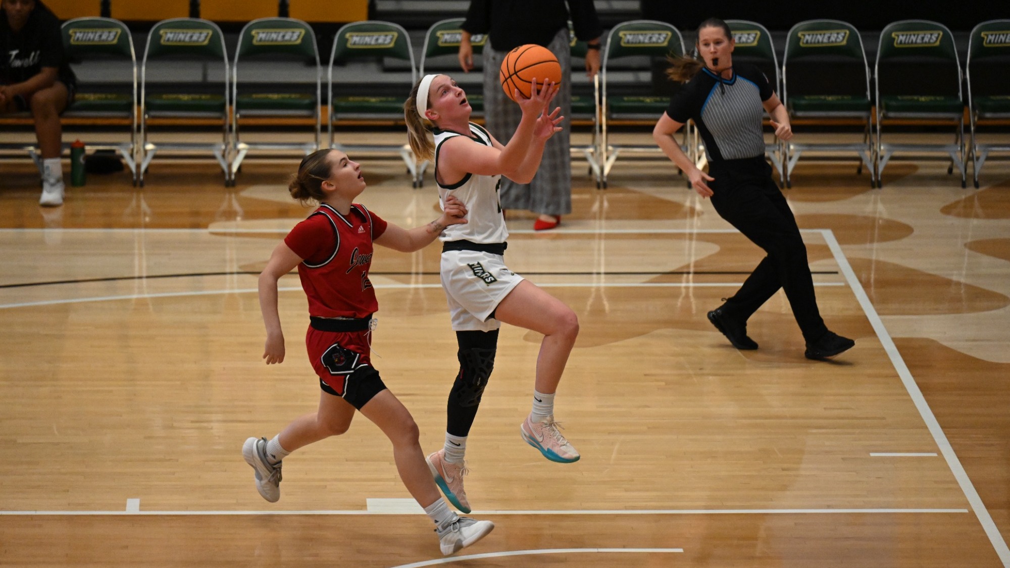 Anna Finley goes up for a layup with a William Jewell defender behind her