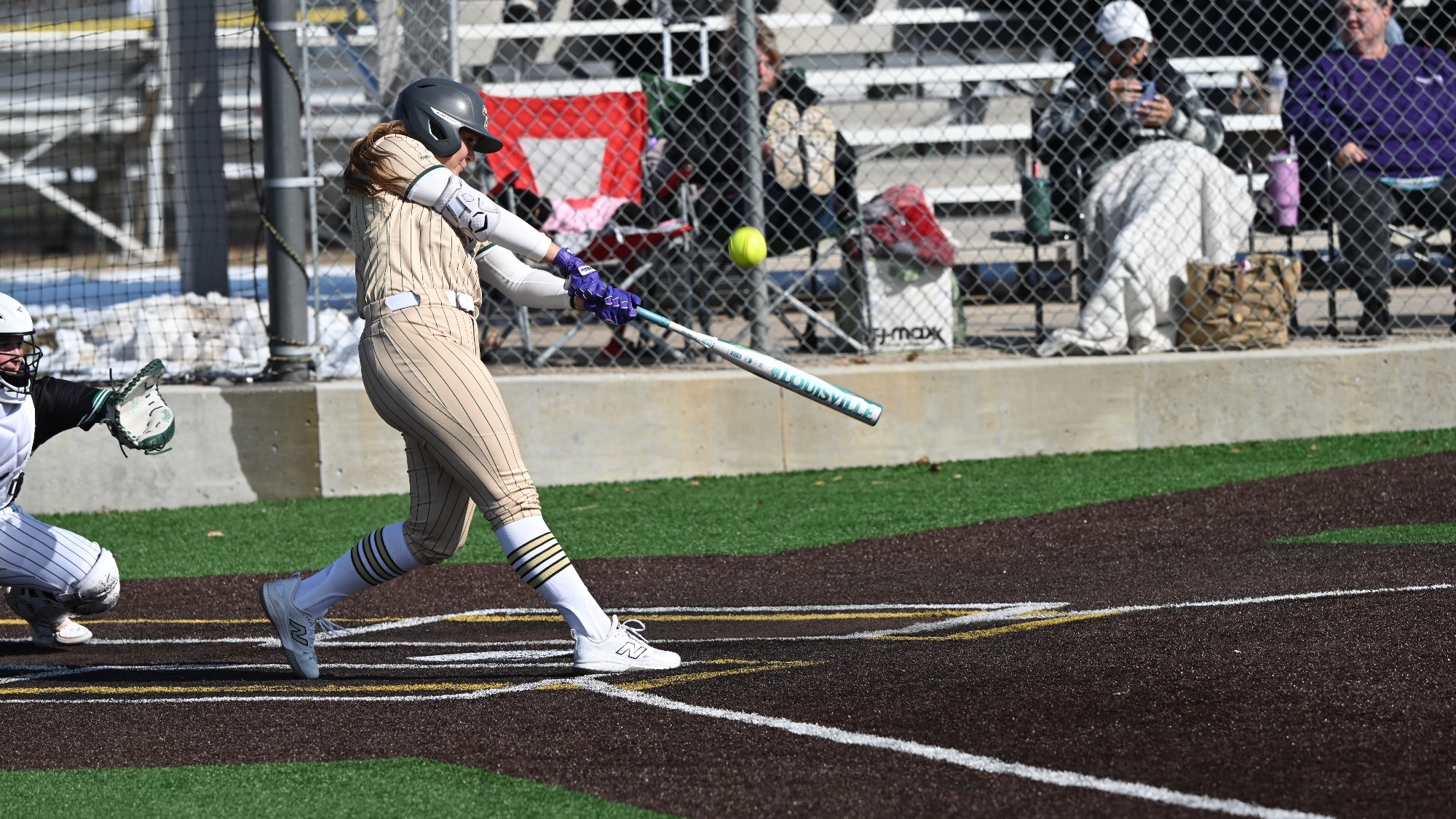 Missouri S&T softball player Morgan Williams at bat during a game in the Branson Leadoff Classic.