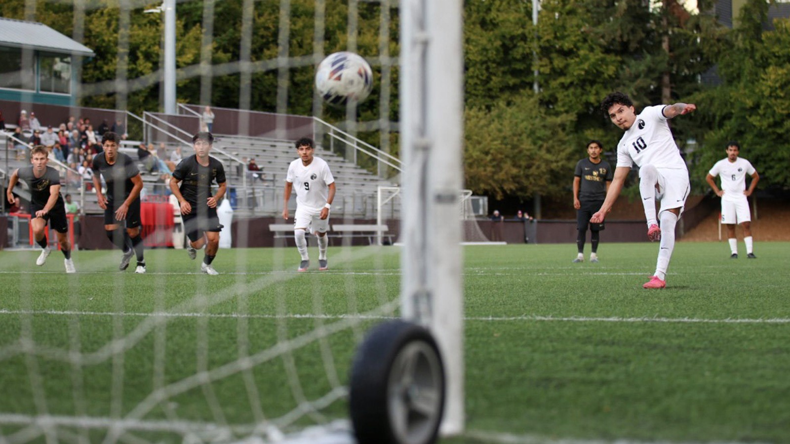 Lucio Rafael converts his first penalty kick vs. Westmont.