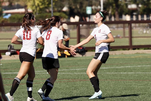 High fives after Fran's goal.
