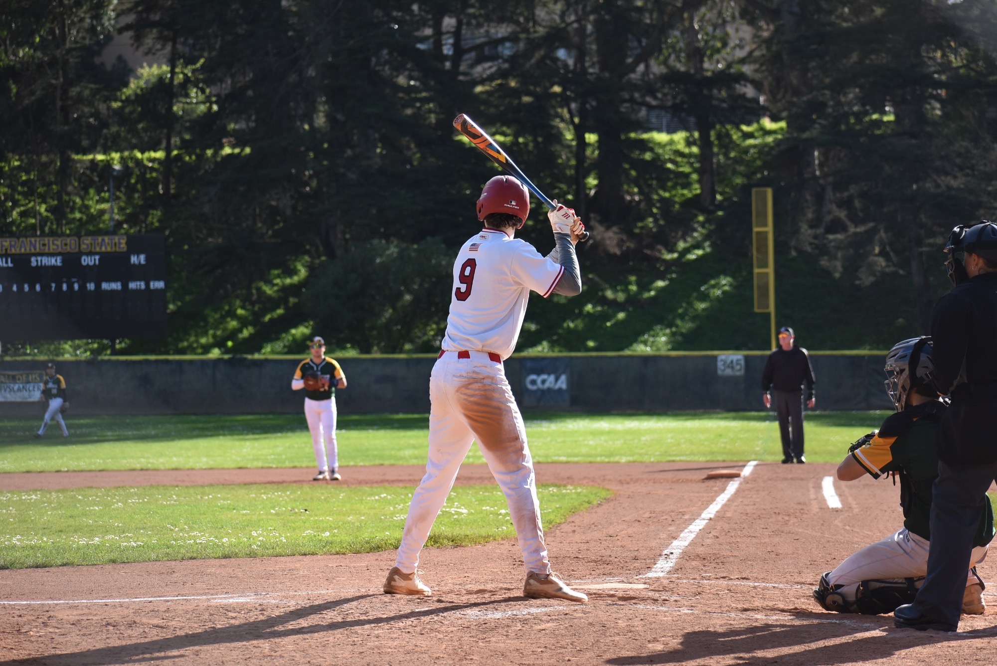 Danny Gass Waits for a pitch against USF