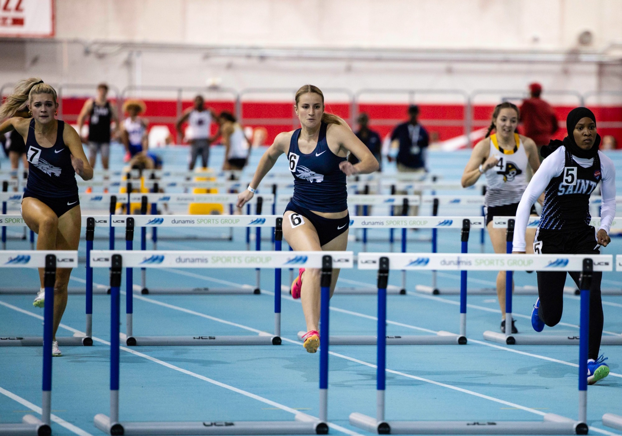 Audrey Wistain hurdles