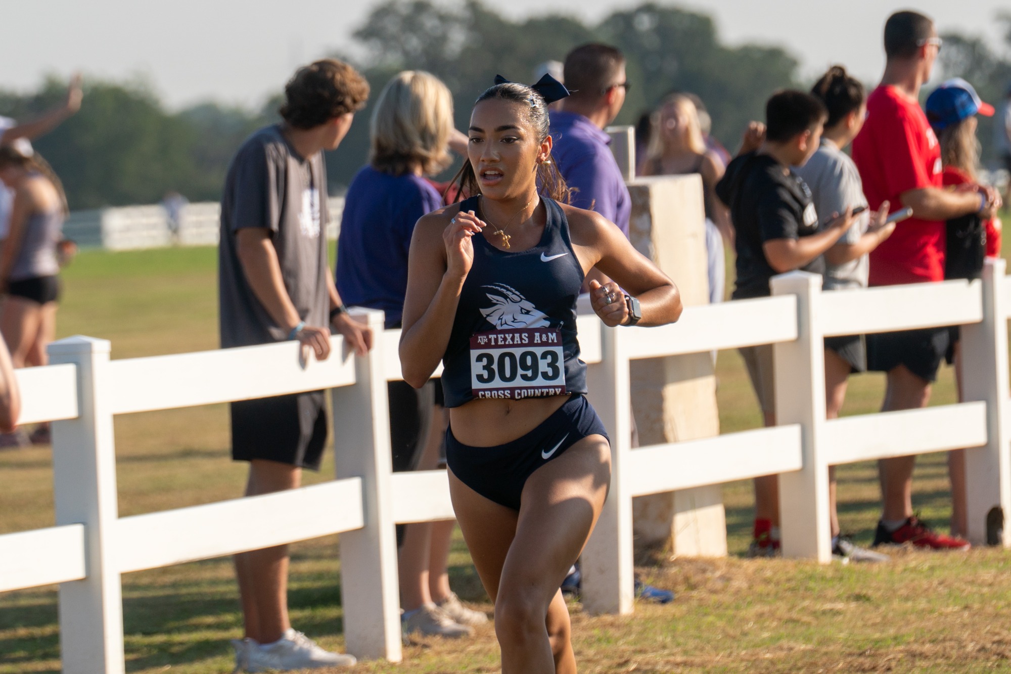 Mia Rivera near the finish line