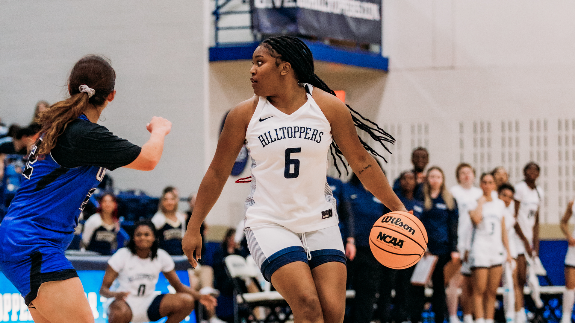 Jasmine Farmer dribbles