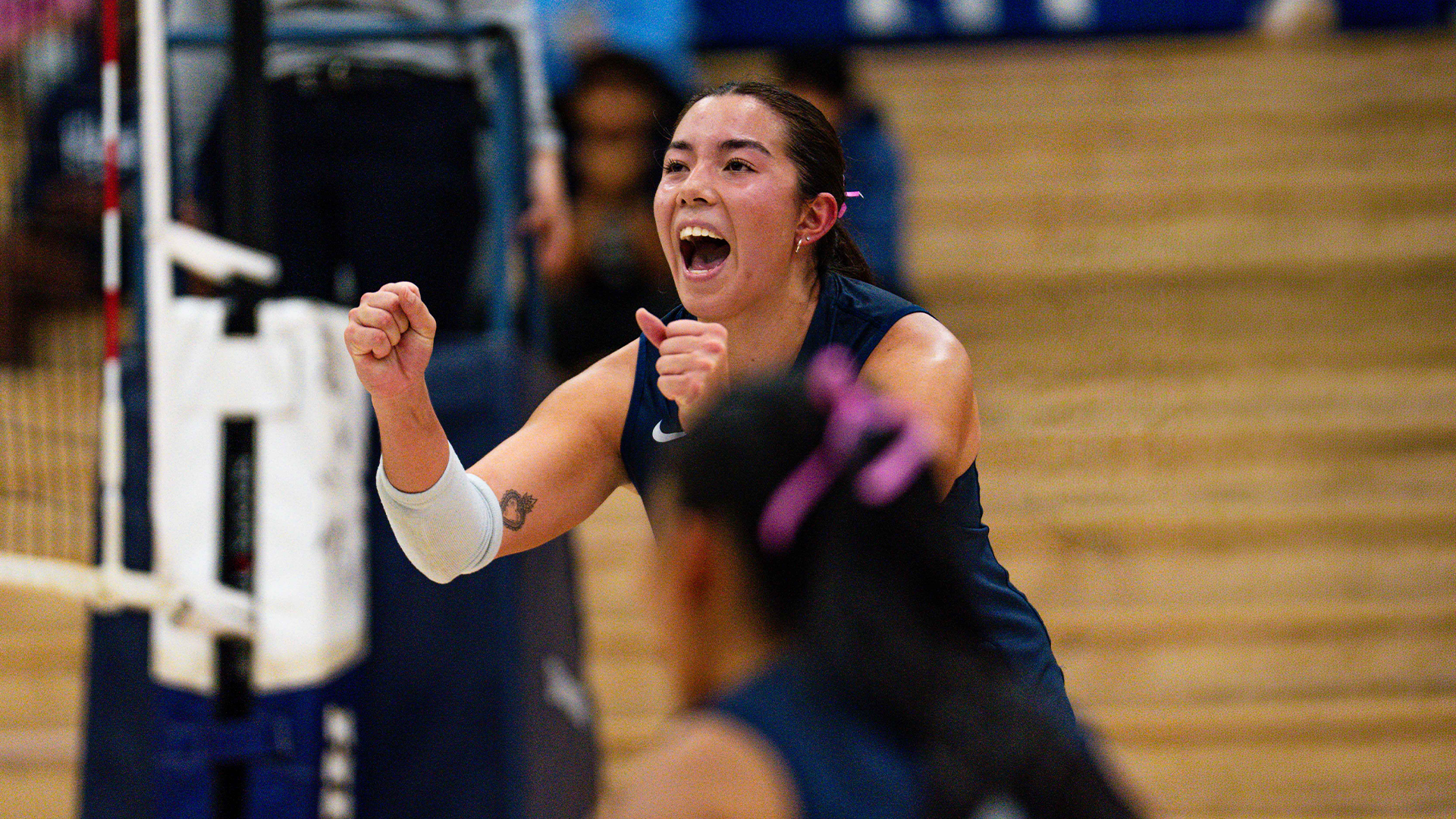 Althea Morris celebrates