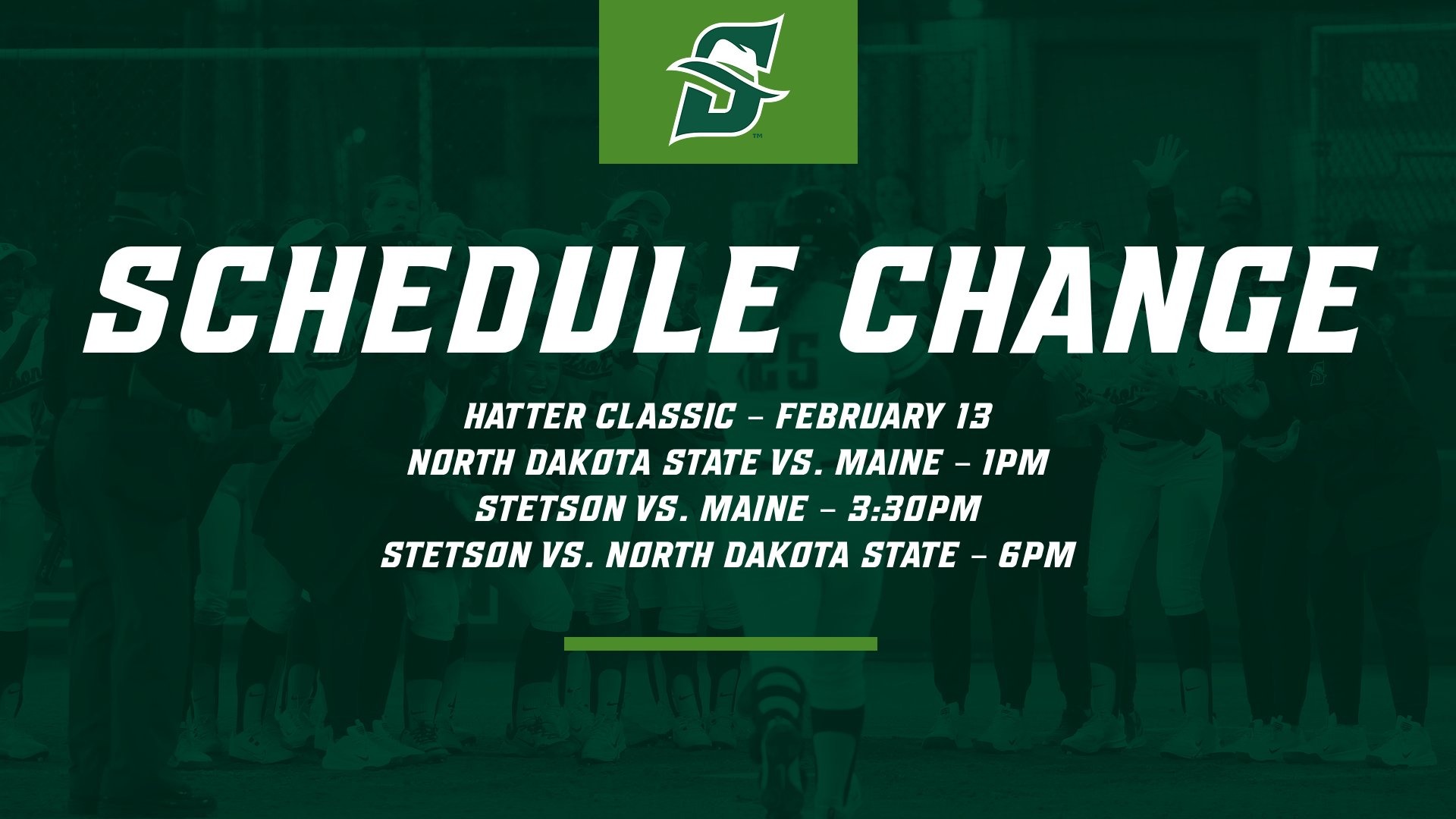 Softball Schedule Change