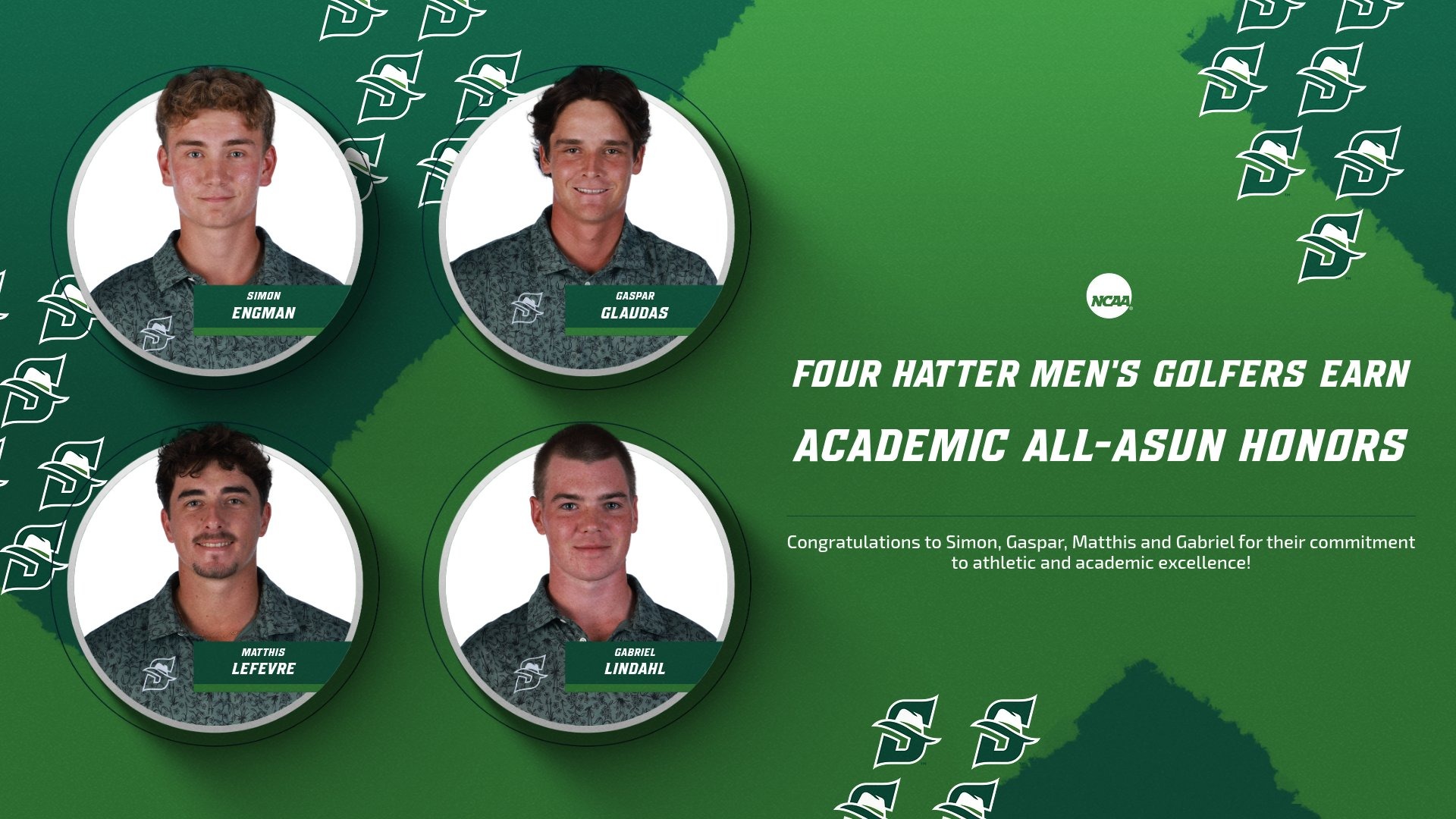 Men's Golf Places Four on ASUN Academic Team